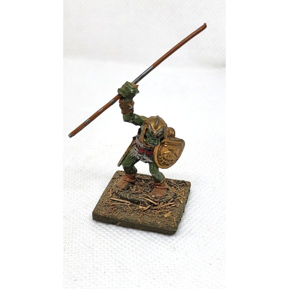 Hand-Painted Goblin Spearman Miniature On Textured Base For Tabletop Games - Picture 2 of 15